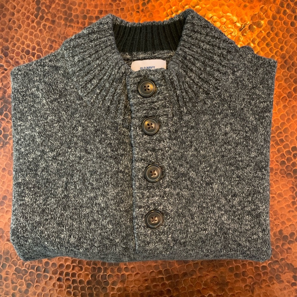 Sweater, 4 Button, Old Navy, Black/White, Size:XL